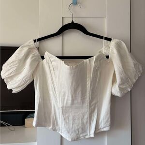 ASTR Corset White Off-Shoulder Women's Top
